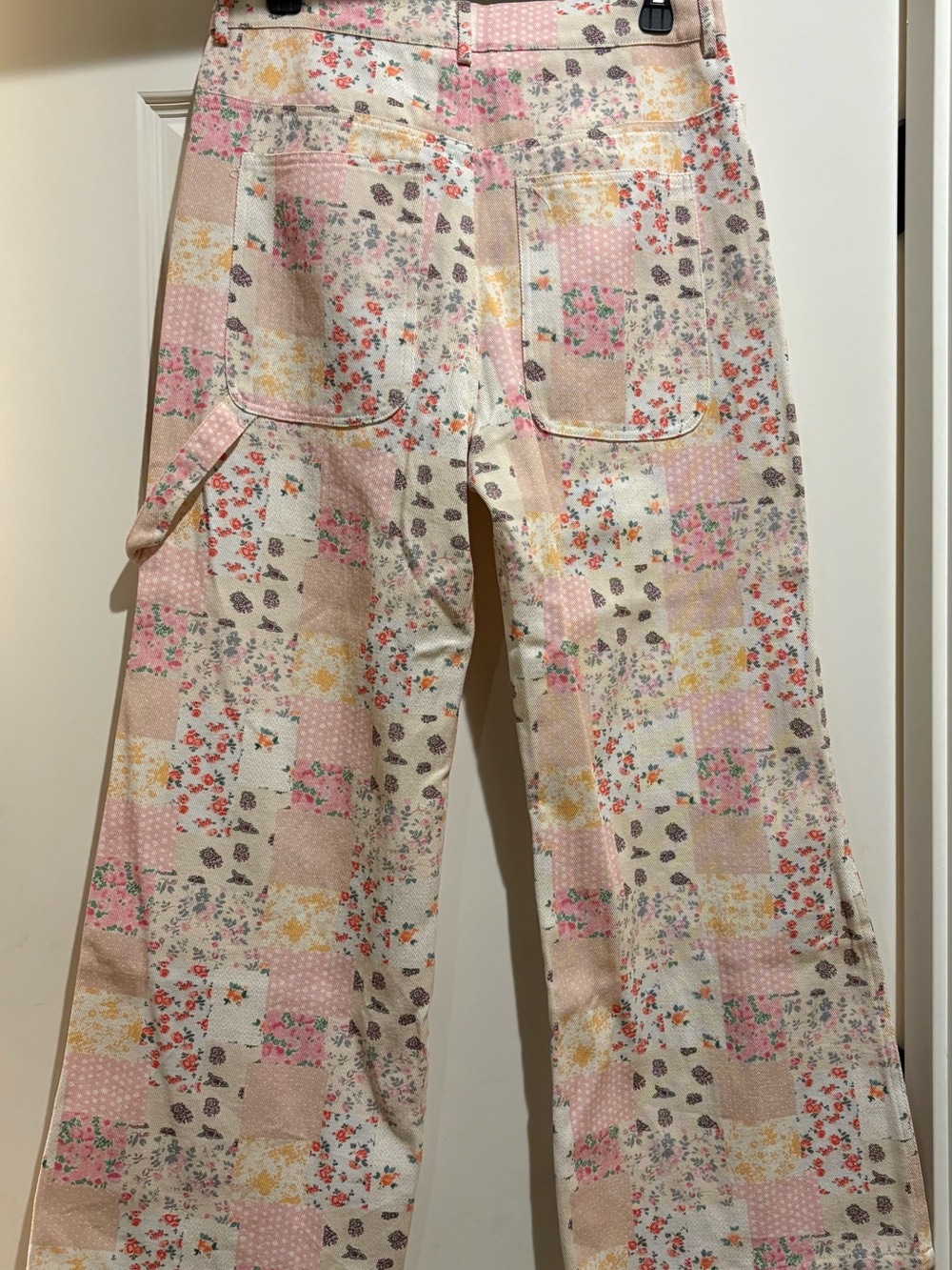 Pastel Floral Patchwork Wide-Leg Pants in Cream & Pastel - Picture 7 of 7